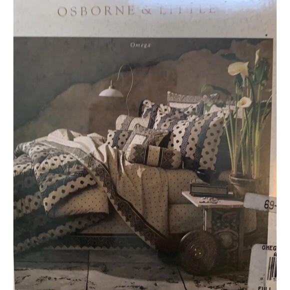 VINTAGE REVMAN Omega Cottage Core Rustic Full Sheet Set Osborne & Little USA Mad - Picture 1 of 7